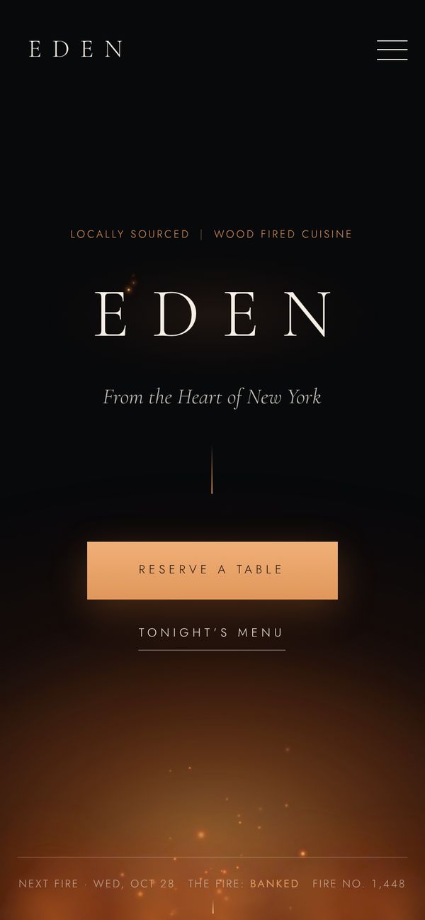 Eden's homepage on a phone